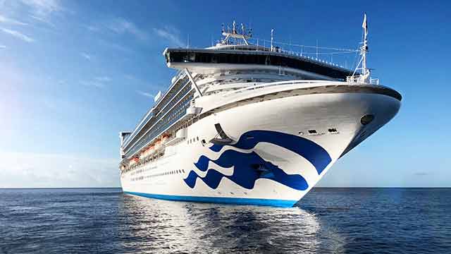 side view of Golden Princess cruise ship at sea