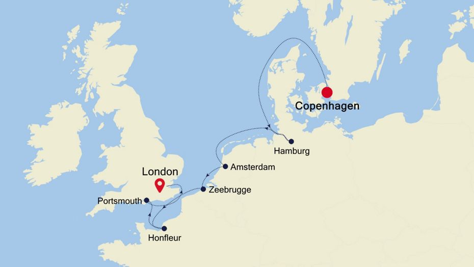 11 Days | Copenhagen To London Copenhagen To London Map