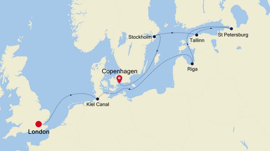 12 Days | London To Copenhagen London To Copenhagen Map