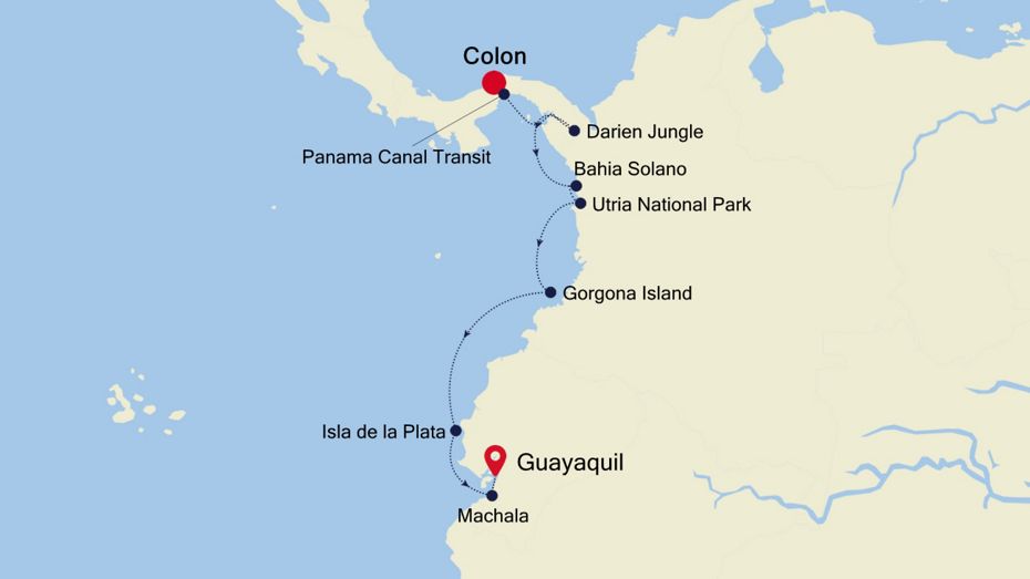 8 Days | Colon To Guayaquil Colon To Guayaquil Map