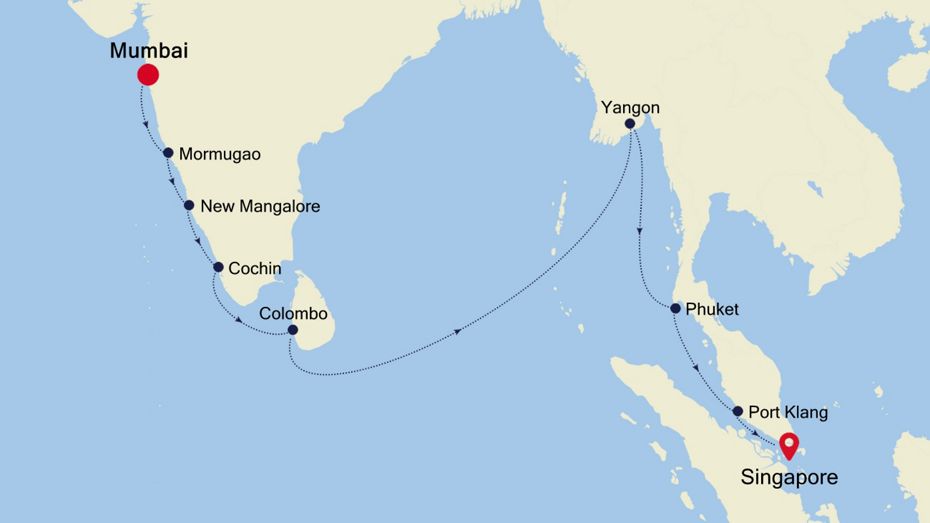 18 Days | Mumbai To Singapore Mumbai To Singapore Map