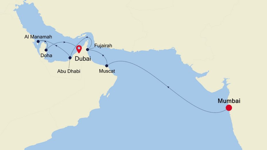 10 Days | Mumbai To Dubai Mumbai To Dubai Map