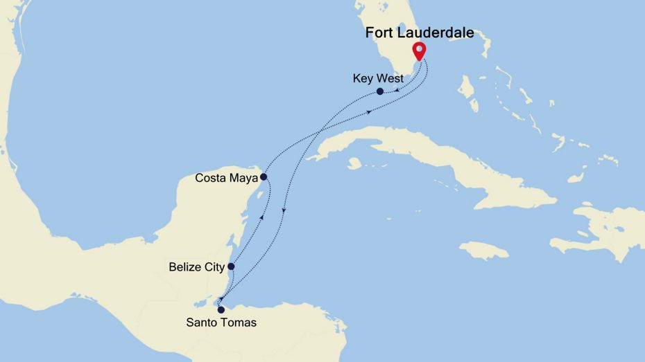 7 Days | Roundtrip Fort Lauderdale Roundtrip Fort Lauderdale Map