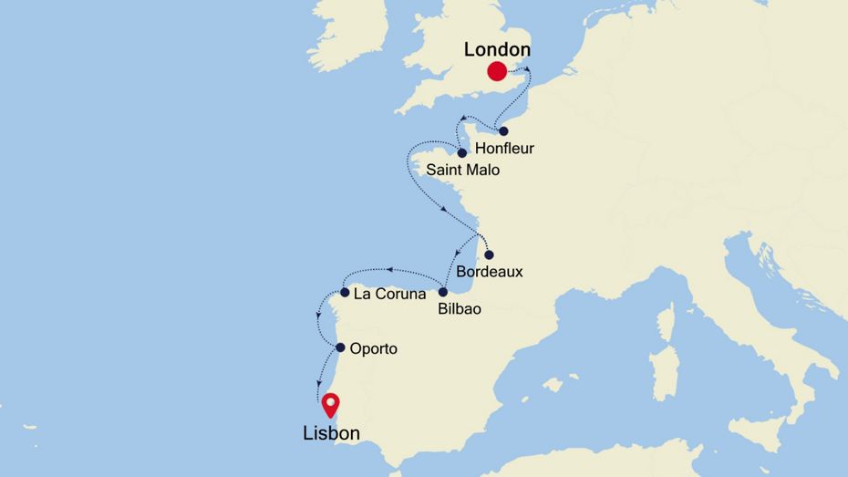 11 Days | London To Lisbon London To Lisbon Map