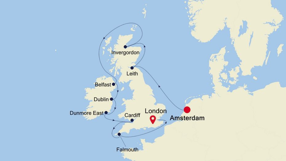 12 Days | Amsterdam To London Amsterdam To London Map