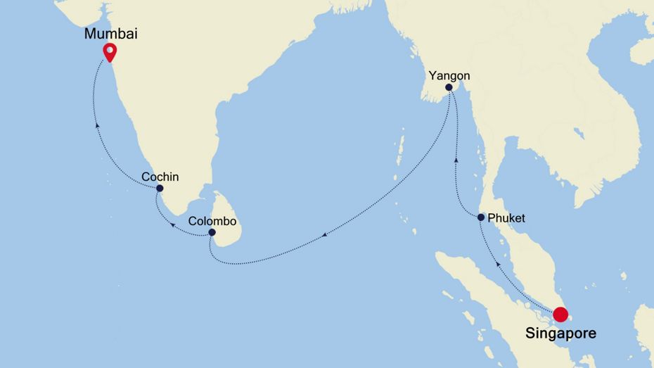 15 Days | Singapore To Mumbai Singapore To Mumbai Map