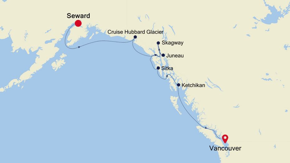 7 Days | Seward To Vancouver Seward To Vancouver Map