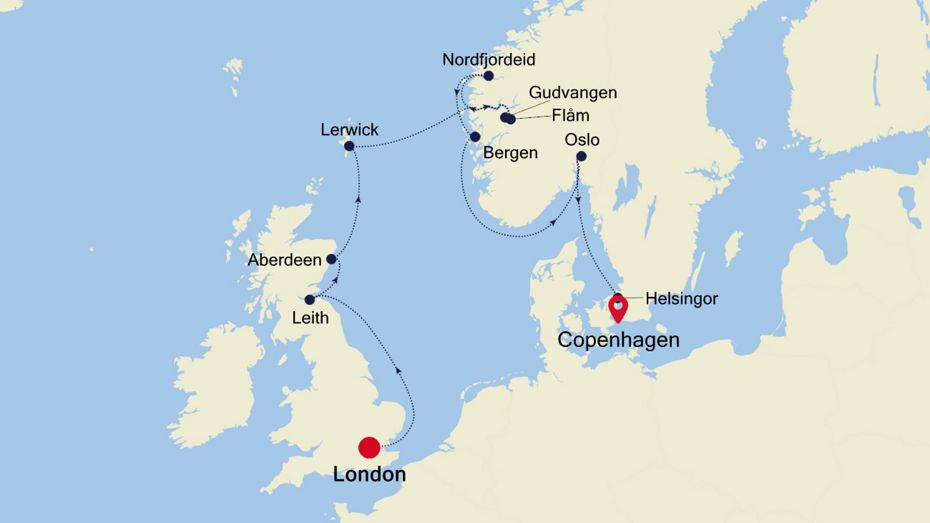 12 Days | London To Copenhagen London To Copenhagen Map
